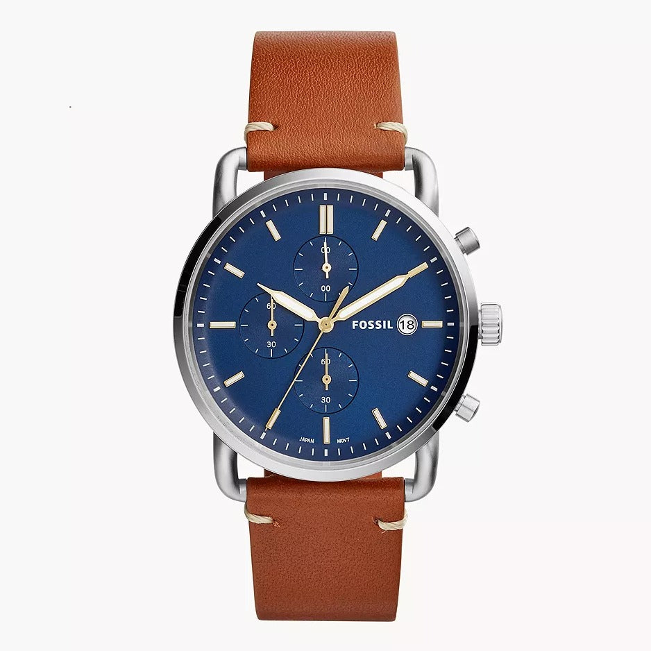 FOSSIL Commuter Blue Dial with Leather Strap