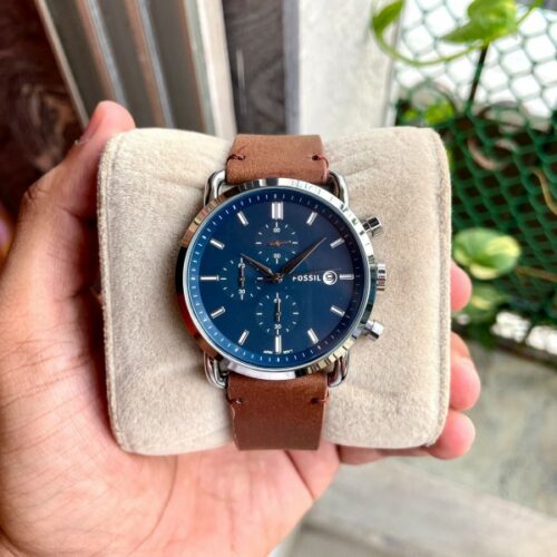 FOSSIL Commuter Blue Dial with Leather Strap