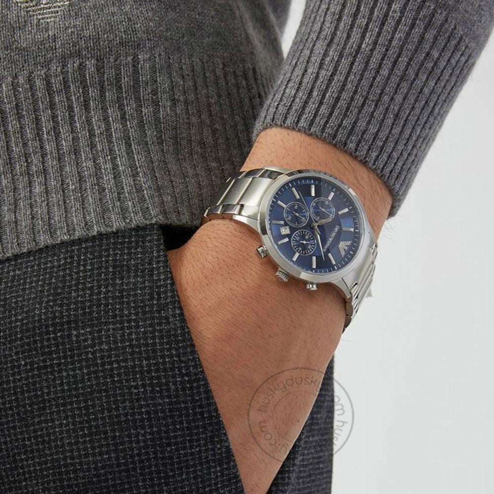 Emporio Armani Chronograph Blue Dial Mens Watch