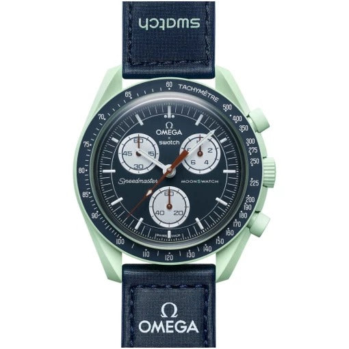 OMEGA X SWATCH MOONSWATCH Mission to The Earth Black Dial with Green Case/Black Strap Bioceramic