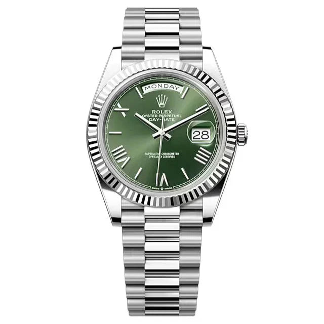ROLEX OYSTER PERPETUAL (AUTOMATIC) Day-Date Olive Green Dial For Men