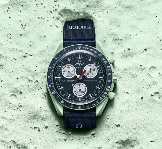 OMEGA X SWATCH MOONSWATCH Mission to The Earth Black Dial with Green Case/Black Strap Bioceramic