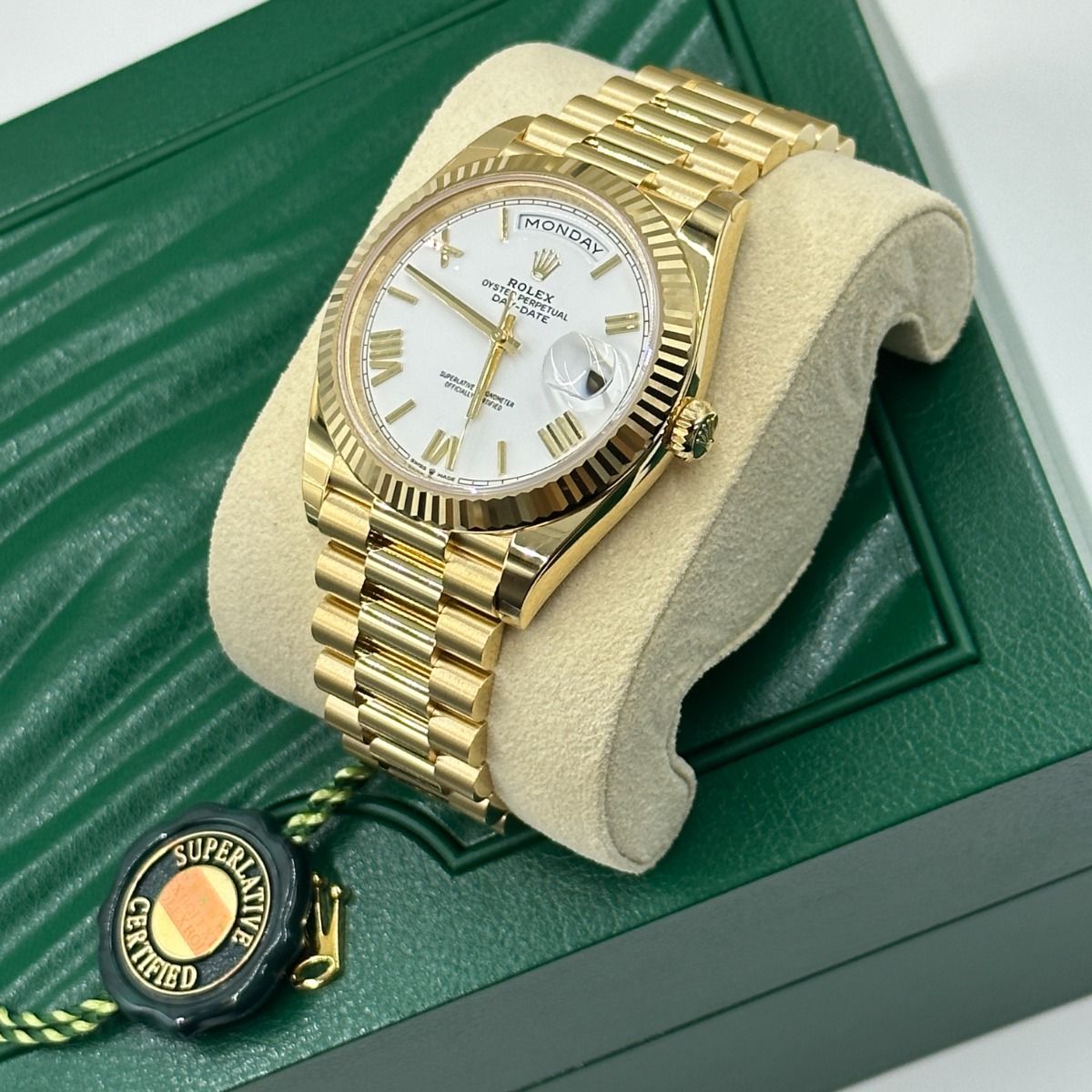 ROLEX OYSTER PERPETUAL Day-Date QUARTZ White Dial Men's Watch