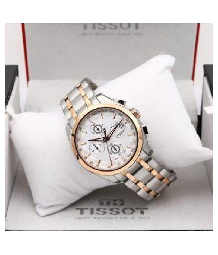 TISSOT Chronograph Dual Tone Watch for Man Silver Rose Gold
