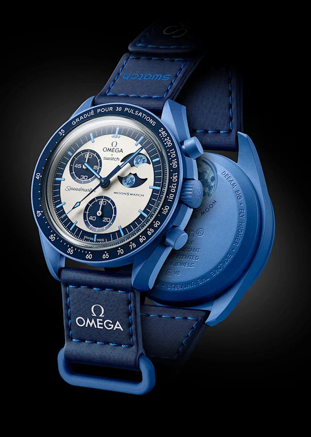 OMEGA X SWATCH MOONSWATCH Mission to the moon White Dial with Blue Case/Blue Strap Bioceramic