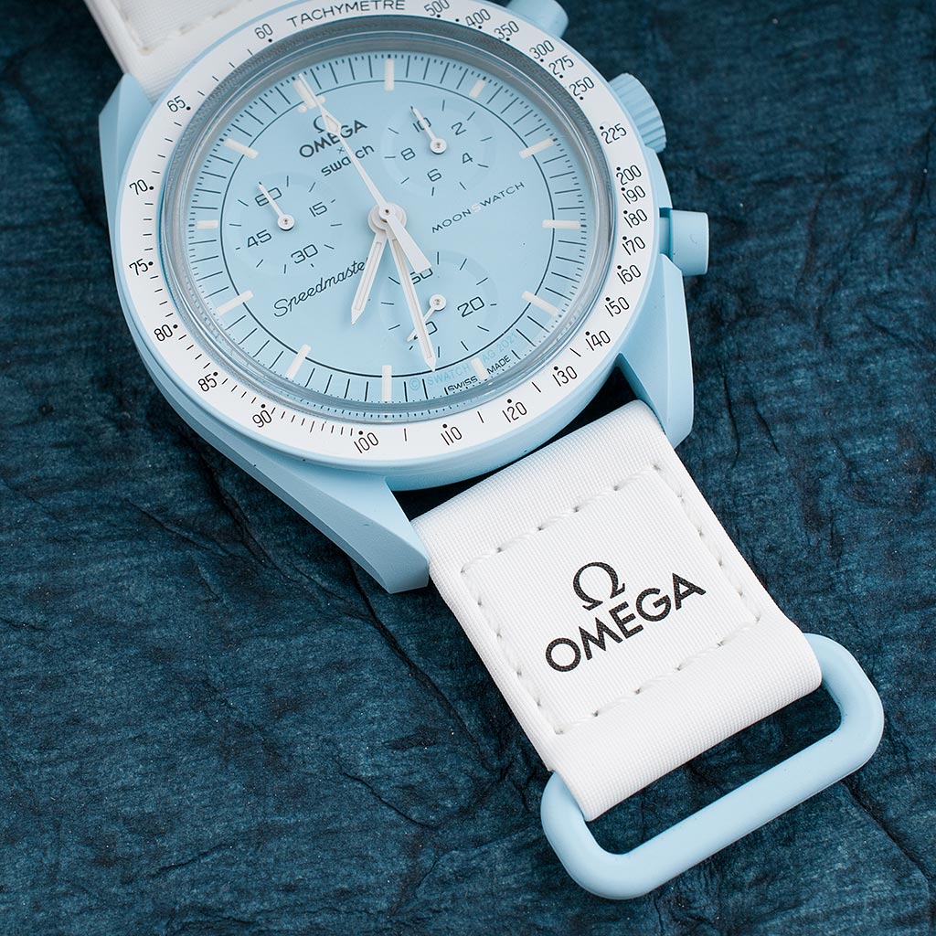OMEGA X SWATCH MOONSWATCH Mission To The Uranus - Blue Dial/White Strap Bioceramic