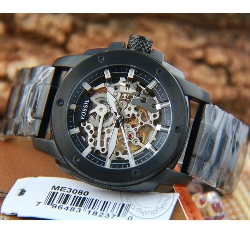 FOSSIL SKELETON Black Automatic Men's Watch