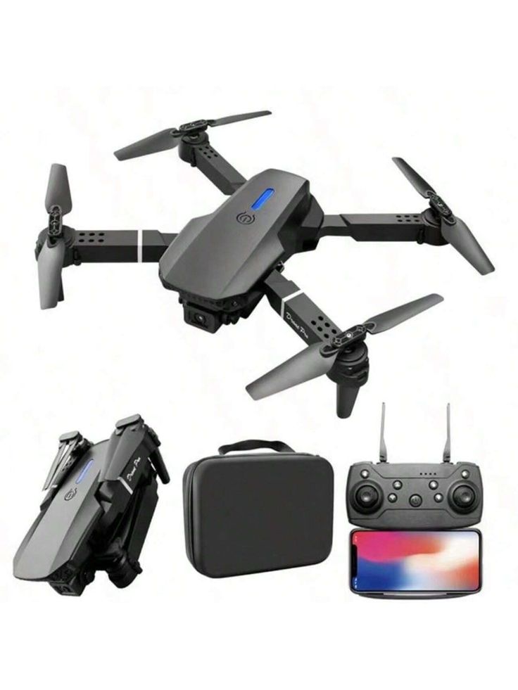 E88 foldable drone with double battery & double camara