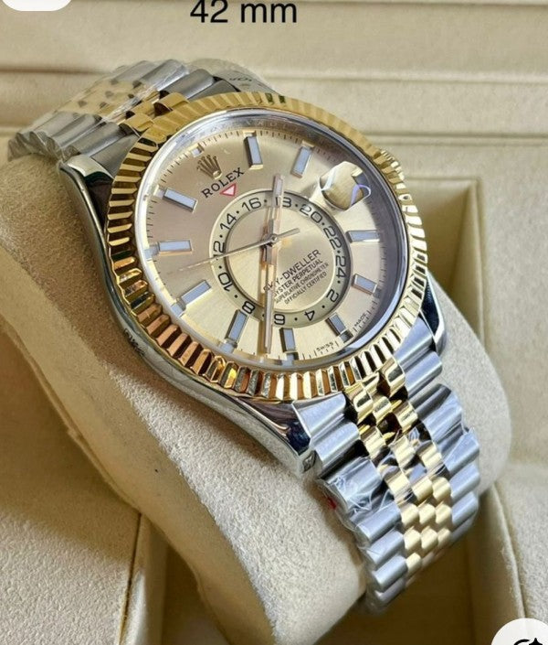 Rolex Sky-Dweller Gold Dial dual tone jubilee belt (automatic)