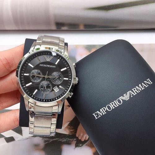 EMPORIO ARMANI Chronograph Analog Black Dial Men's Watch