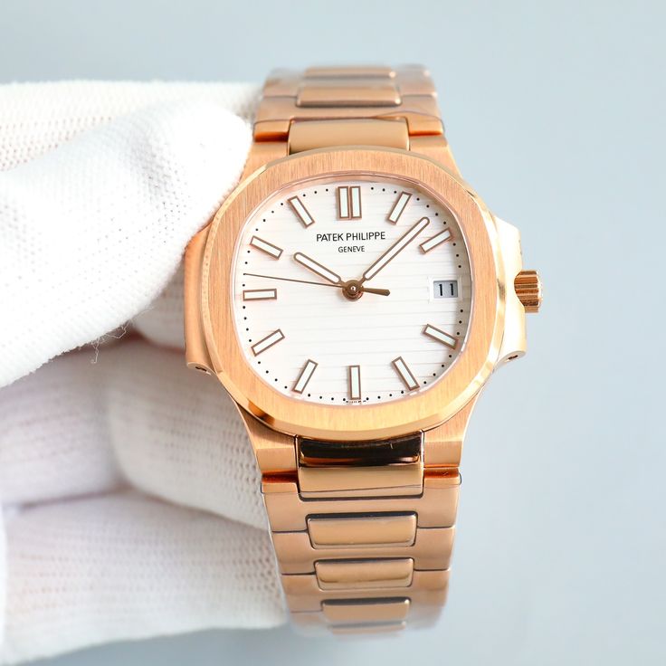 PATEK PHILIPPE Nautilus Mad Watch Qurtz Movement Rose Gold White Dated Watch For Men's