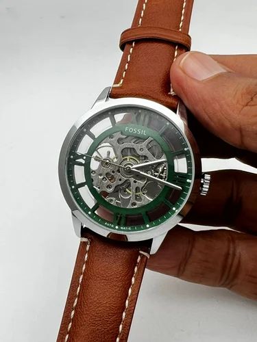 FOSSIL TOWNSMAN SKELETON SILVER GREEN (AUTOMATIC)