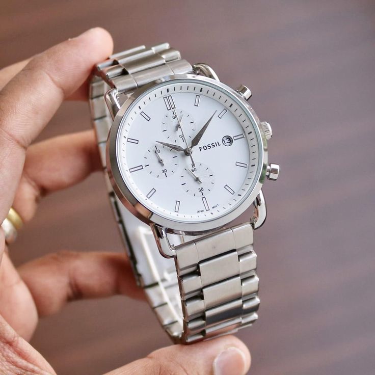 FOSSIL COMMUTER Silver Stainless Steel Strap Watch For Men