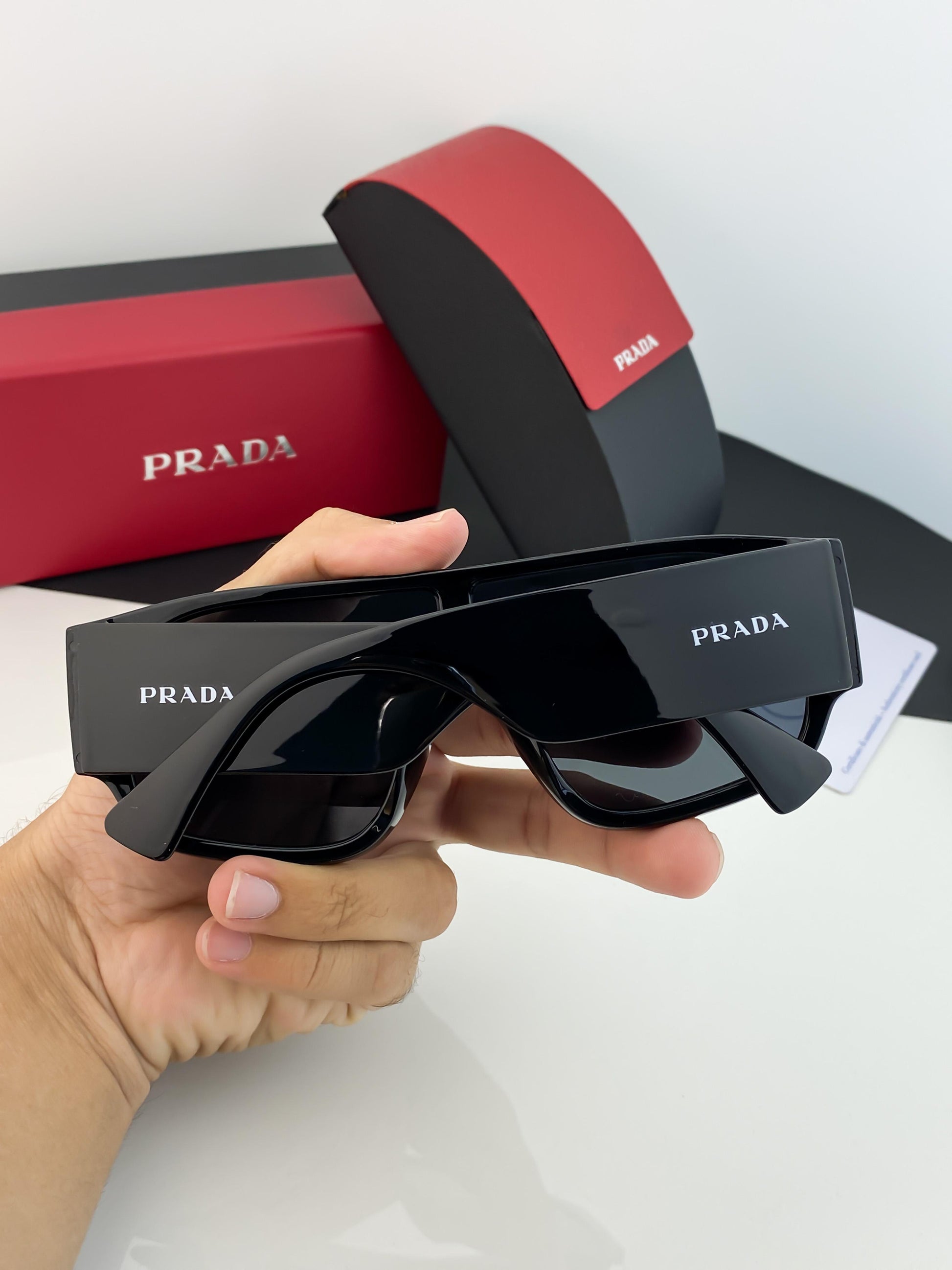 PRADA full black sunglasses with original box and kit