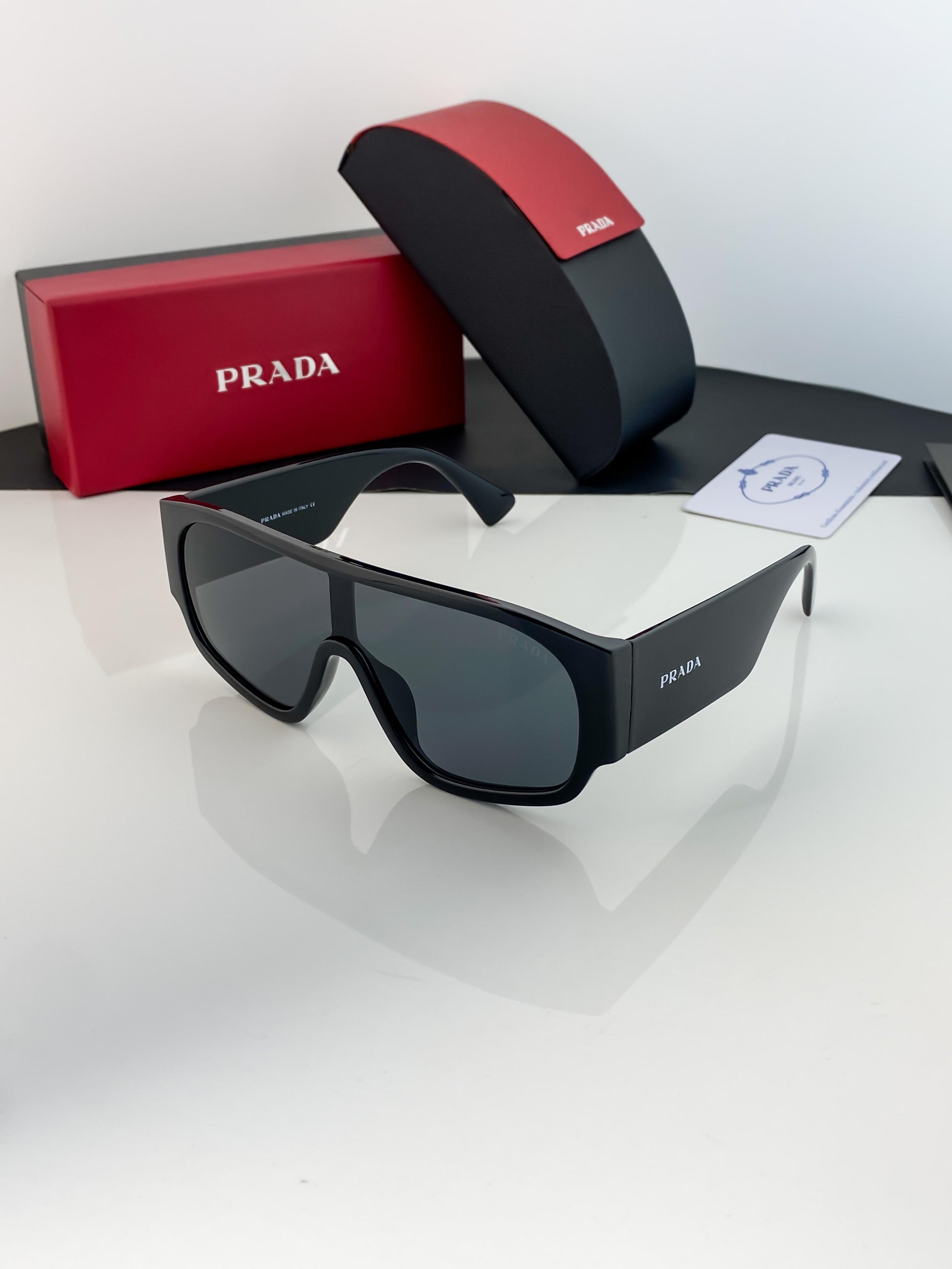 PRADA full black sunglasses with original box and kit
