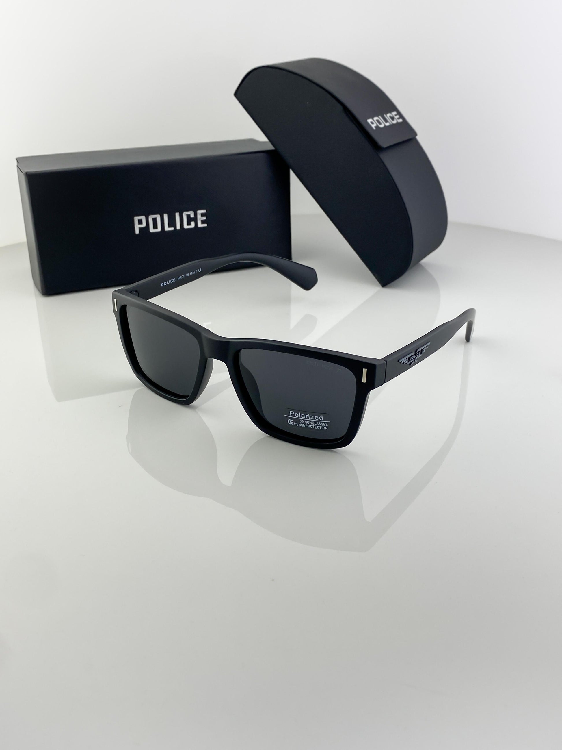 Police black sunglasses with original box and kit