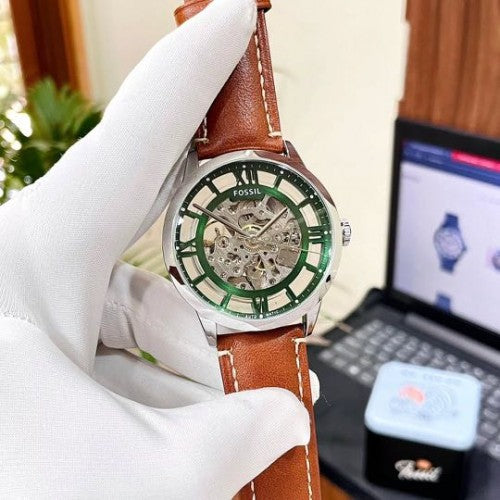 FOSSIL TOWNSMAN SKELETON SILVER GREEN (AUTOMATIC)