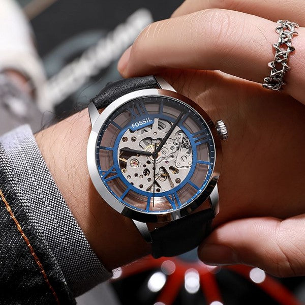 FOSSIL TOWNSMAN SKELETON SILVER BLUE (AUTOMATIC)