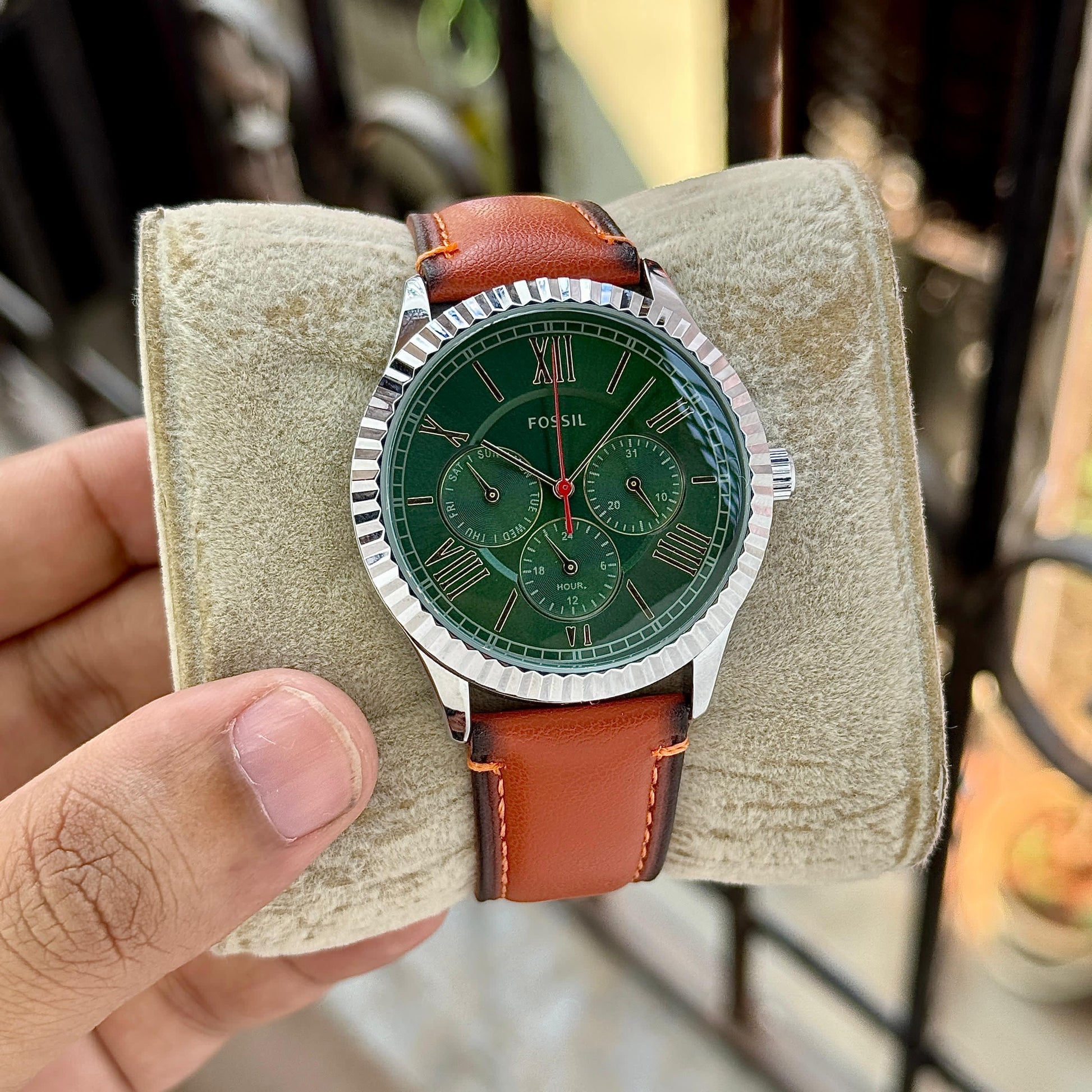 FOSSIL CHAPMAN Multifunction Brown Leather Watch Fs5635