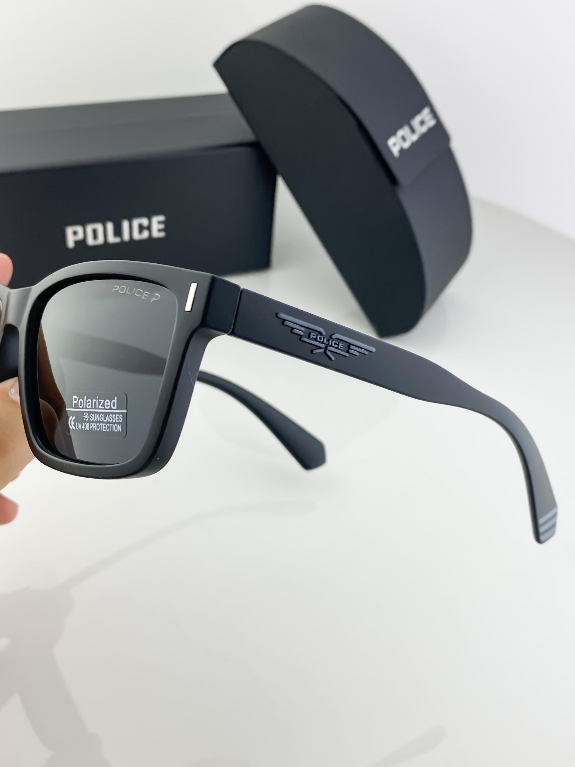 Police black sunglasses with original box and kit