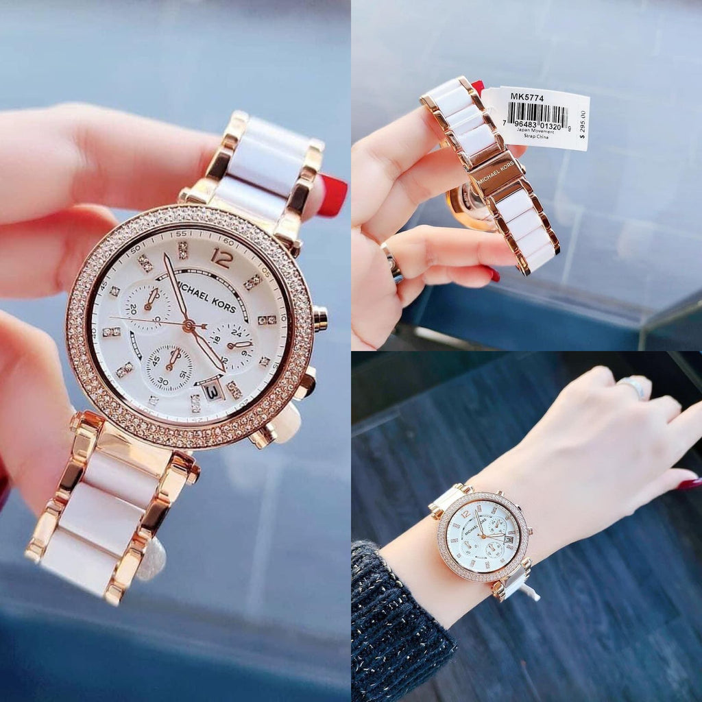 Michael Kors white RoseGold watch