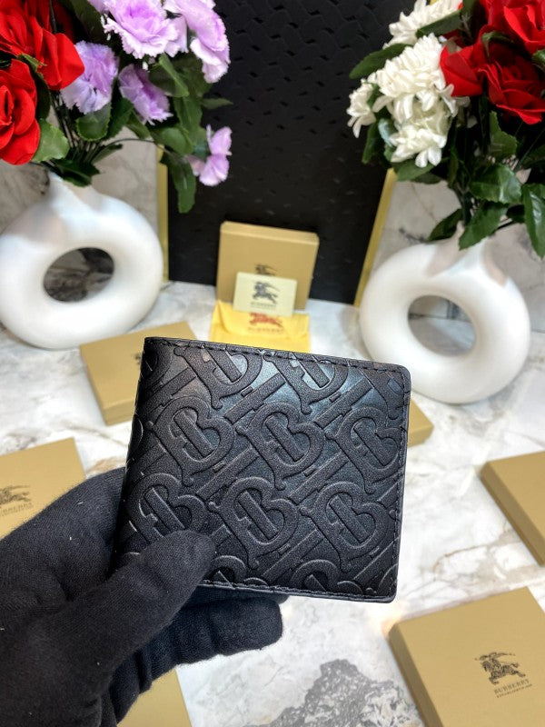 BURBERRY FULL BLACK PRINTED PREMIUM QUALITY WALLET WITH DUST COVER AND BOX