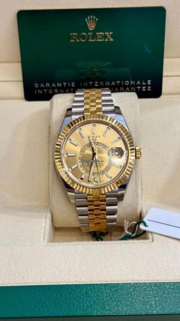 Rolex Sky-Dweller Gold Dial dual tone jubilee belt (automatic)