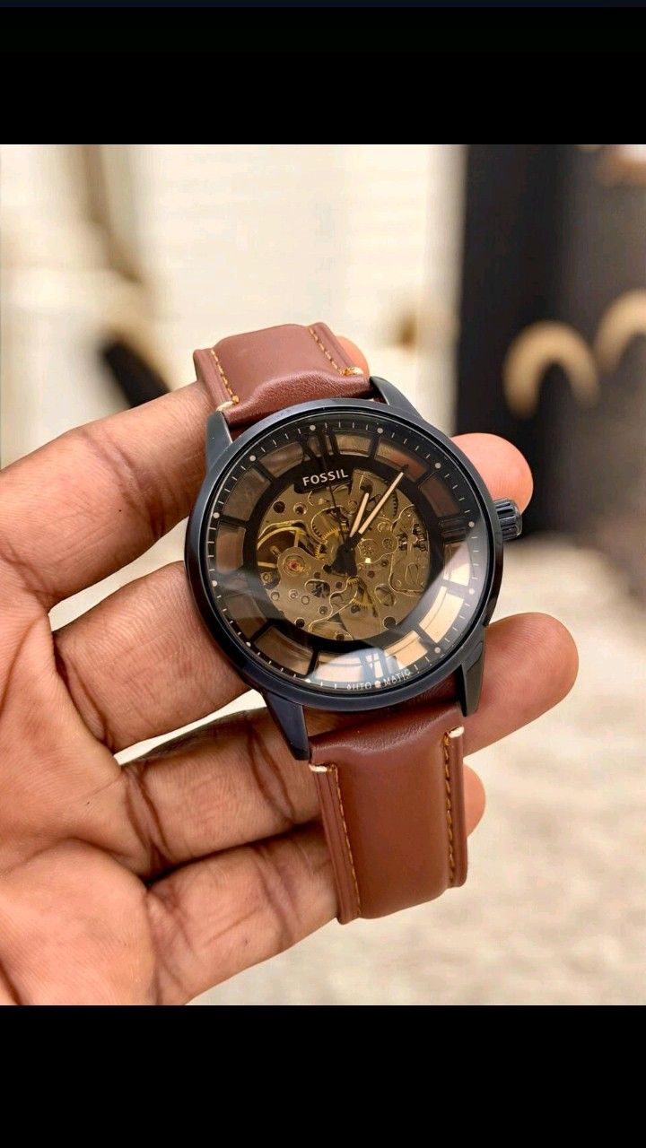 FOSSIL TOWNSMAN Skeleton BROWN BLACK (AUTOMATIC)