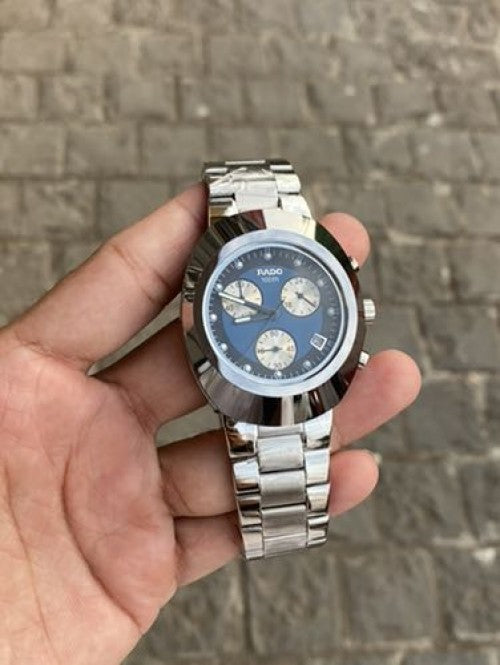 RADO CHRONOGRAPH WITH DATE WORKING 1st JAPAN QUALITY (AUTOMATIC) SILVER BLUE