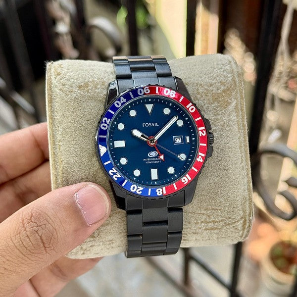 FOSSIL GMT PEPSI BLACK Men's Watch