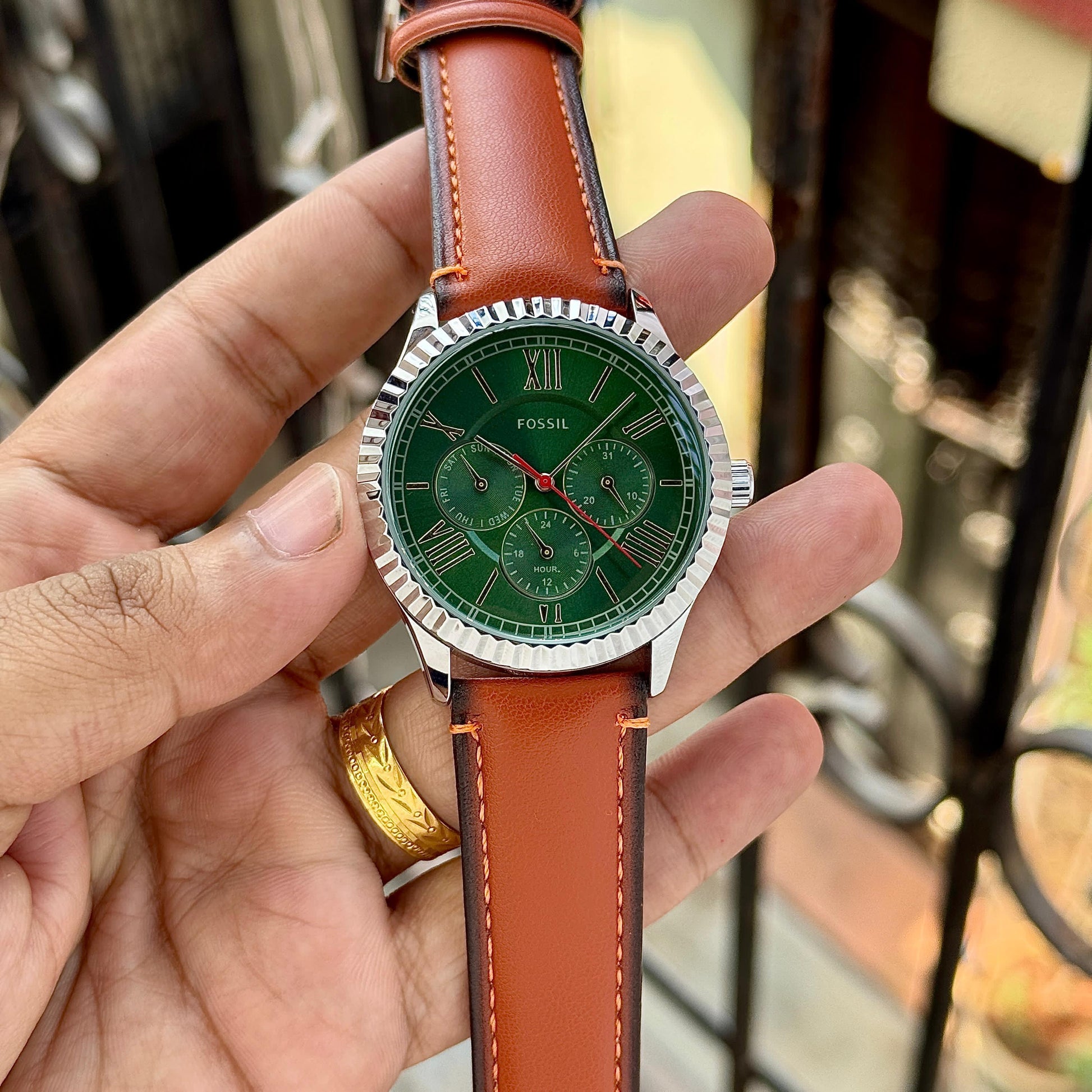 FOSSIL CHAPMAN Multifunction Brown Leather Watch Fs5635
