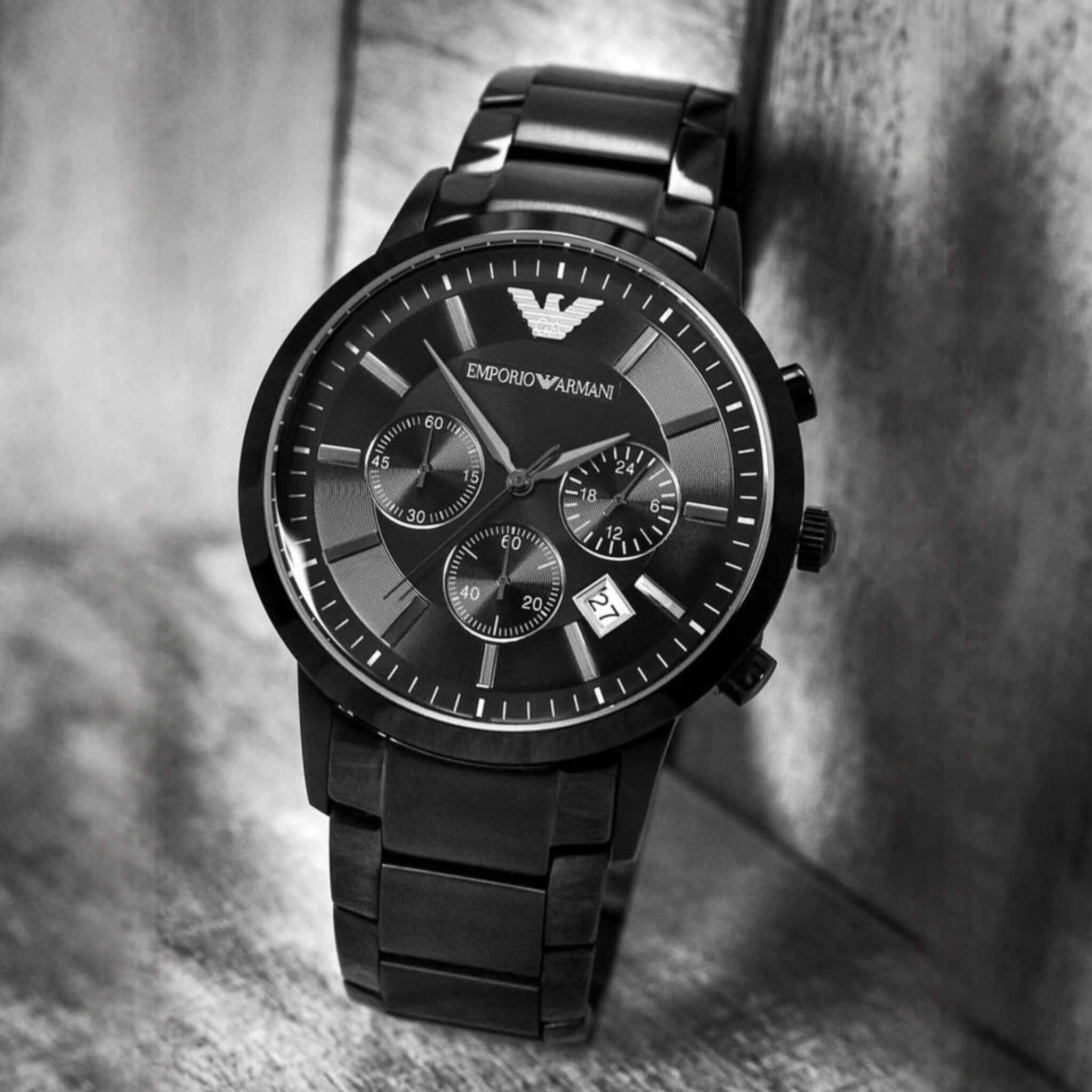 Chronograph Analog Full Black silicon Men's Watch for Man