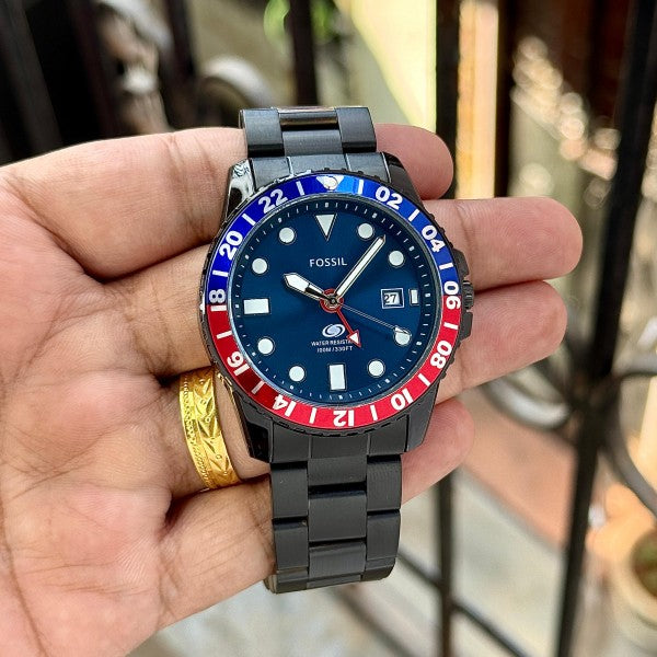 FOSSIL GMT PEPSI BLACK Men's Watch