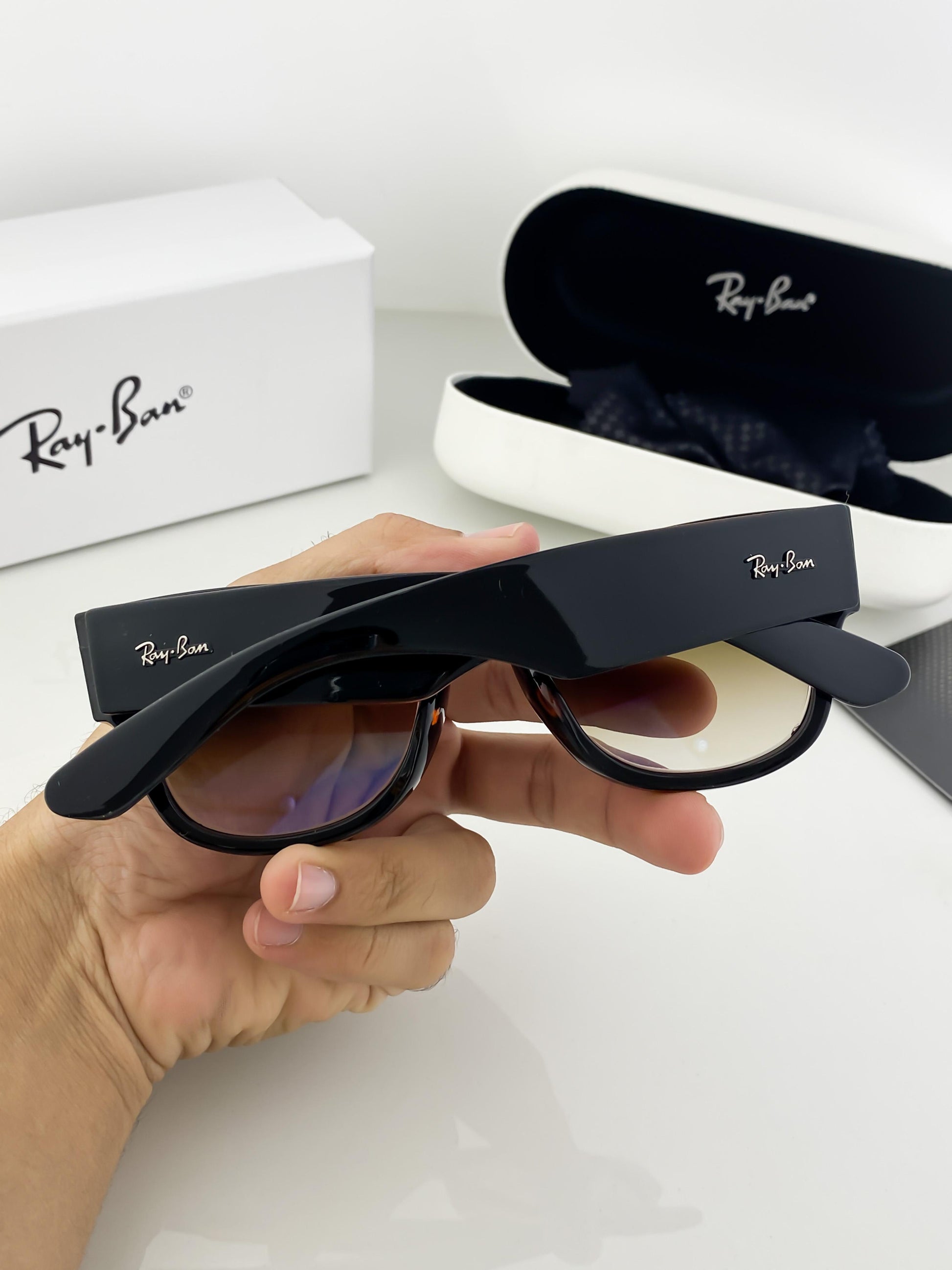 RayBan brown black sunglasses with original box and kit