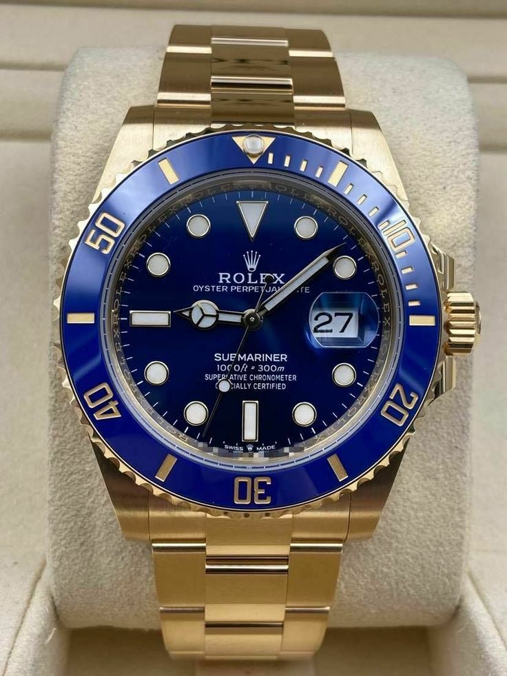 Rolex Submariner Blue Dial gold belt (quartz)