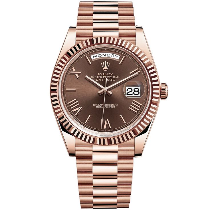 ROLEX OYSTER PERPETUAL Day-Date Brown Dial QUARTZ Men's Watch