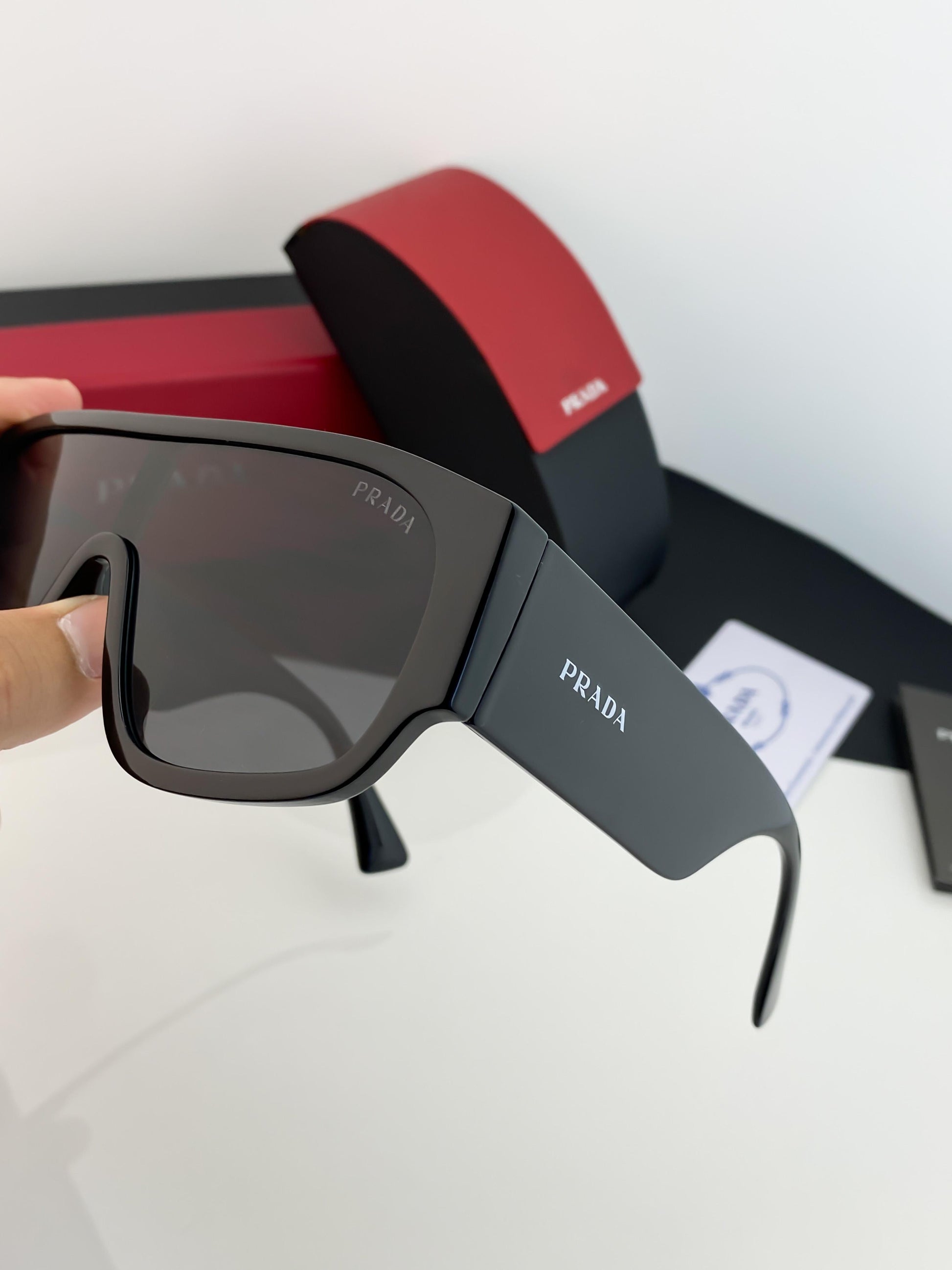 PRADA full black sunglasses with original box and kit