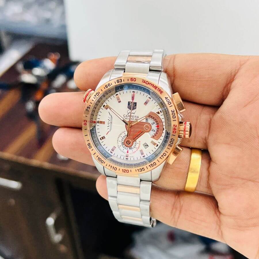 TAG HEUER GRAND CARRERA CALIBRE 36 (SILVER COPPER) QUARTZ