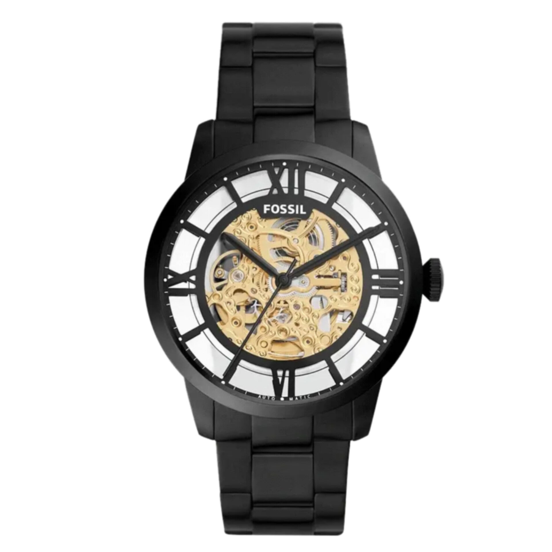 FOSSIL TOWNSMAN SKELETON BLACK CHAIN BELT (AUTOMATIC)