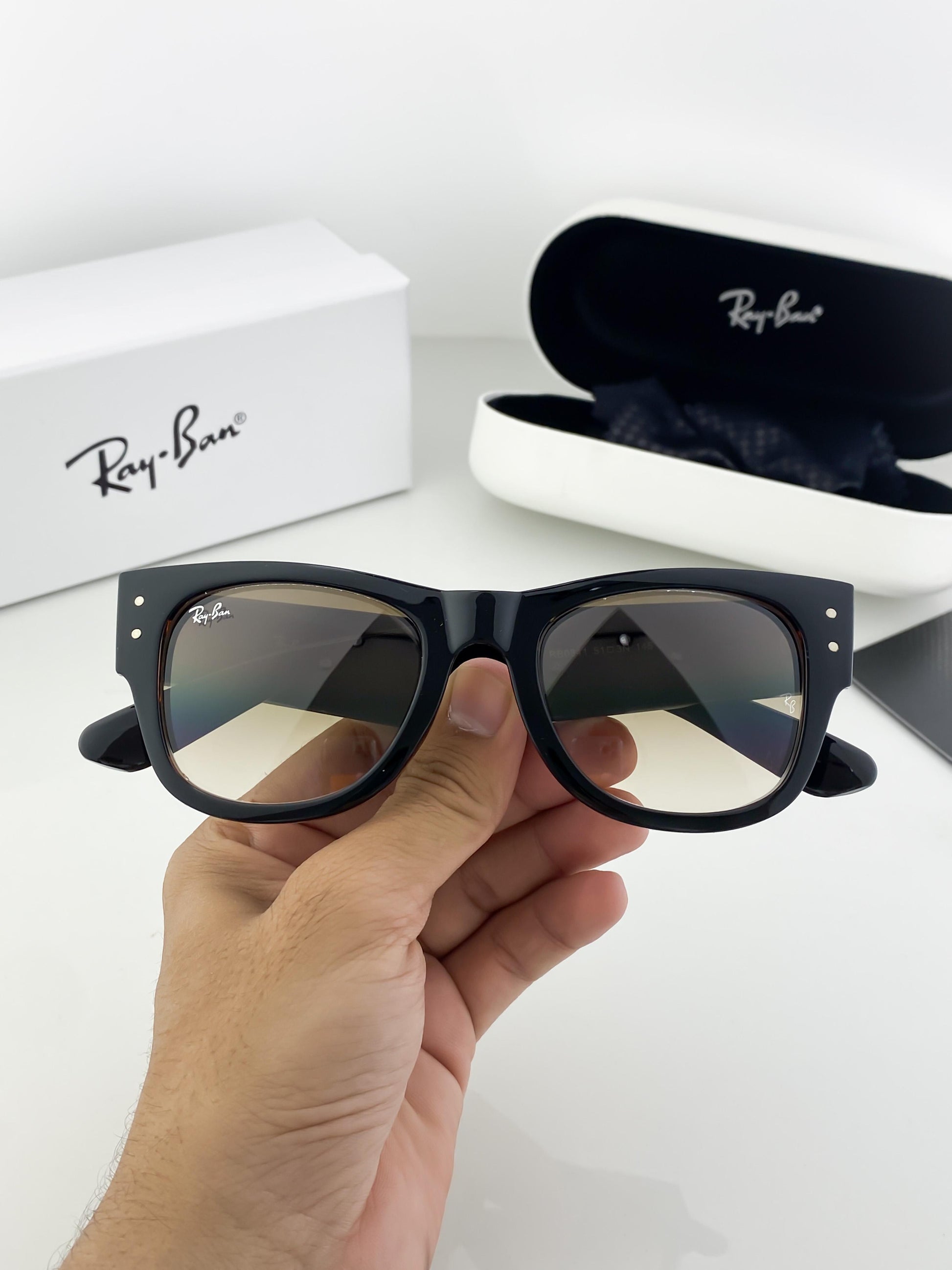 RayBan brown black sunglasses with original box and kit