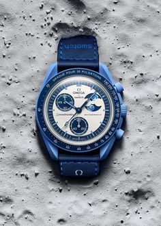 OMEGA X SWATCH MOONSWATCH Mission to the moon White Dial with Blue Case/Blue Strap Bioceramic
