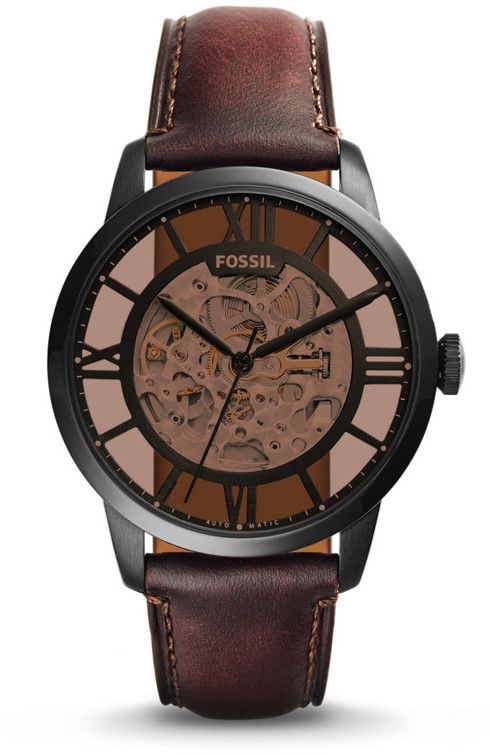 FOSSIL TOWNSMAN Skeleton BROWN BLACK (AUTOMATIC)