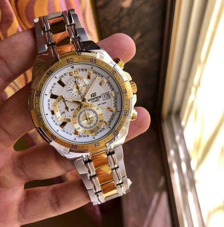 EDIFICE CASIO CHRONOGRAPH White Dial Gold Metal Men's Watch