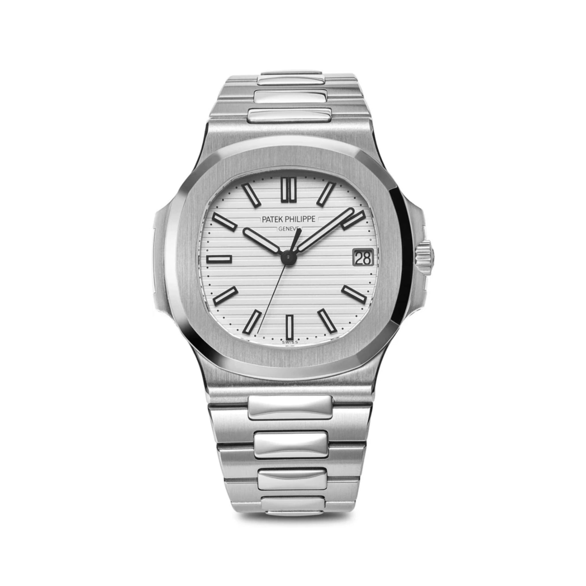 Patek Philippe Nautilus (Japan 1st) Silver Quartz Movement Dated Watch