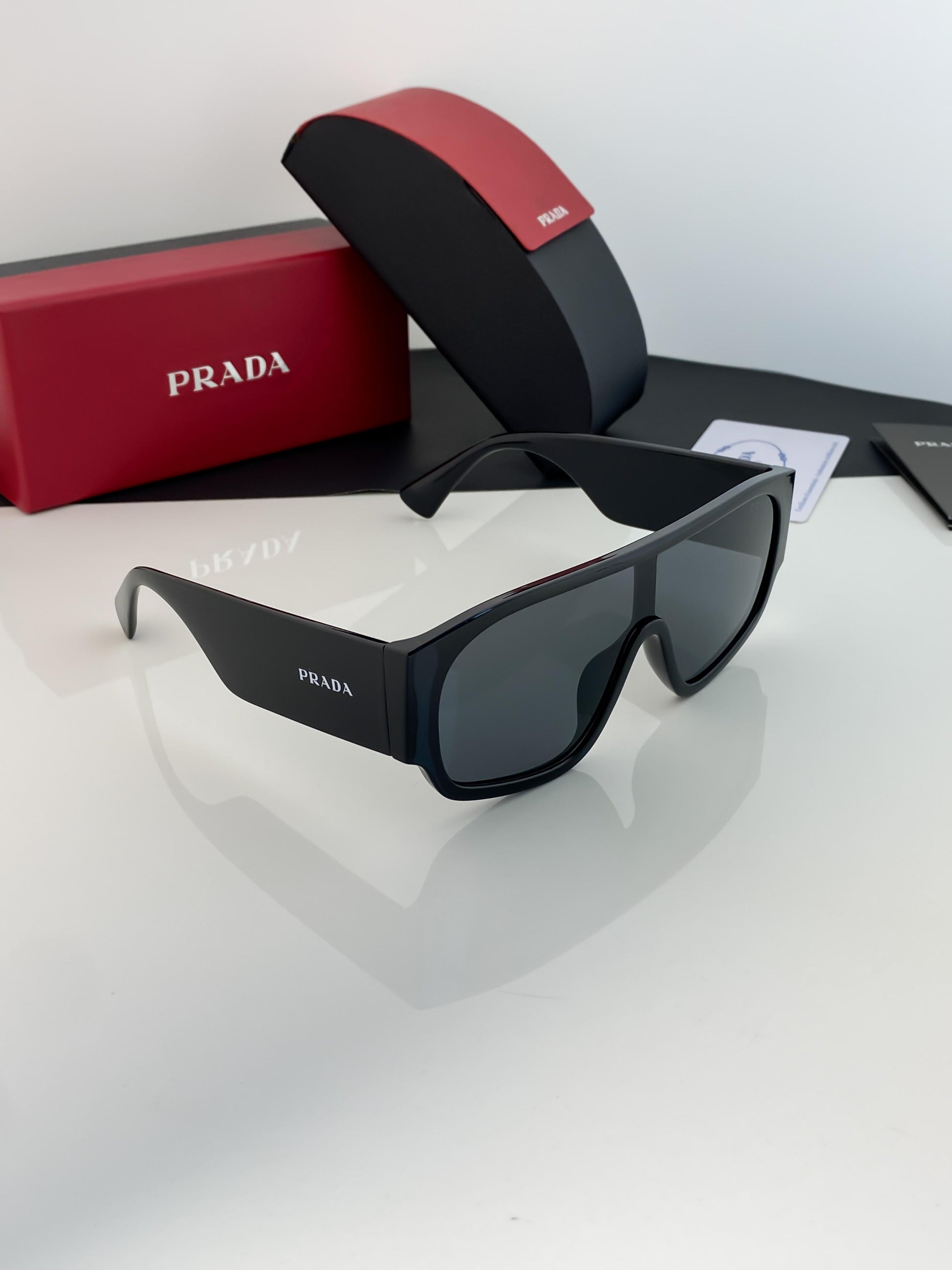 PRADA full black sunglasses with original box and kit