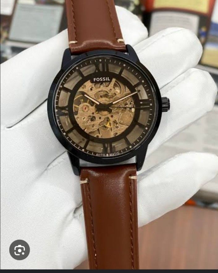 FOSSIL TOWNSMAN Skeleton BROWN BLACK (AUTOMATIC)
