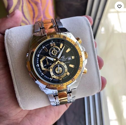 EDIFICE CASIO CHRONOGRAPH Black Dial Gold Metal Men's Watch