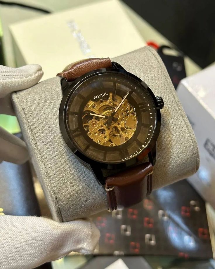 FOSSIL TOWNSMAN Skeleton BROWN BLACK (AUTOMATIC)