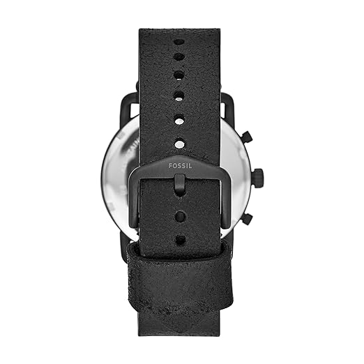 Fossil Commuter Black Dial with Leather Strap