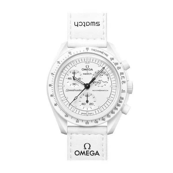 OMEGA X SWATCH MOONSWATCH Mission To The Moon Snoopy White Dial/White Strap Bioceramic